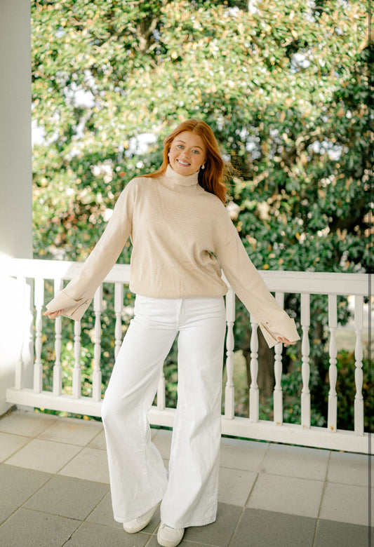 Shoulder cut out sweater